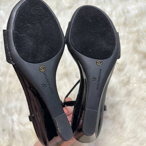 Worthington Jarret Wedge Sandals Black Size 8M - Picture 8 of 9